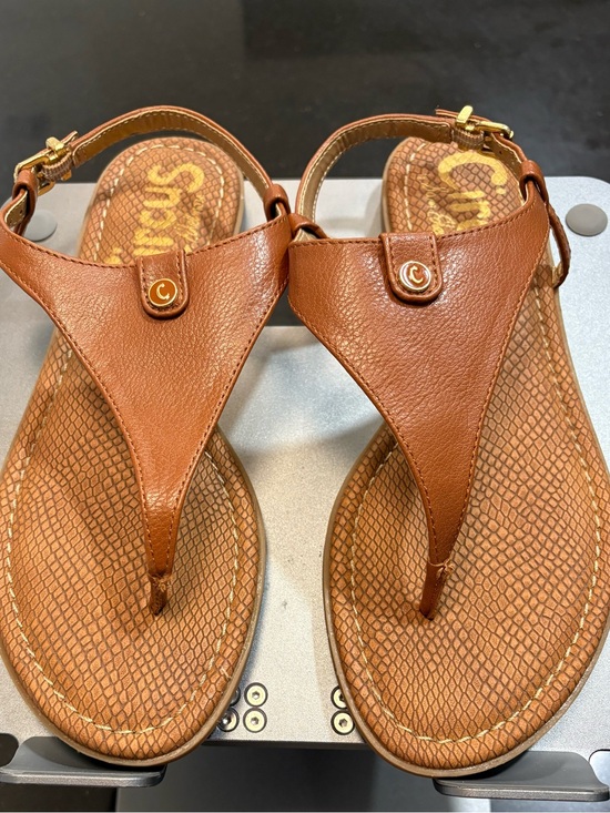 Circus by Sam Edelman Shoes - Circus by Sam Edelman Women's Cognac Tan Leather Thong Sandals
